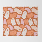 Ghost Print in Orange Throw Blanket Gallery Image 2