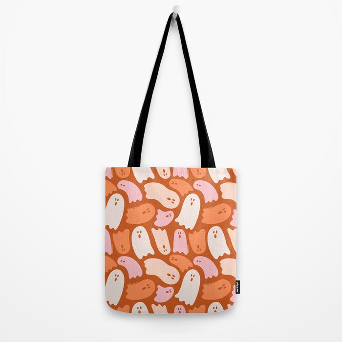 Ghost Print in Orange Tote Bag Gallery Image 2