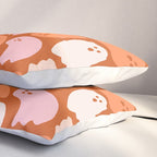 Ghost Print in Orange Pillow Sham Gallery Image 3