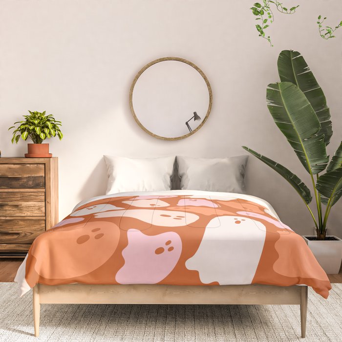 Ghost Print in Orange Comforter Gallery Image 3