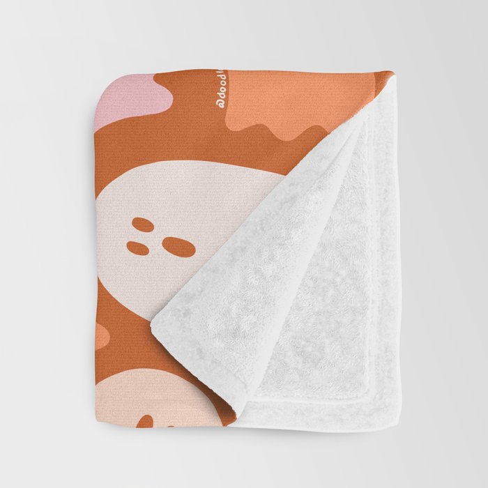 Ghost Print in Orange Throw Blanket Gallery Image 3
