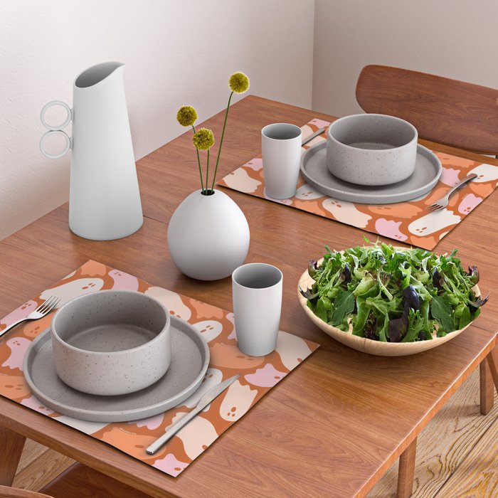 Ghost Print in Orange Placemat Gallery Image 2
