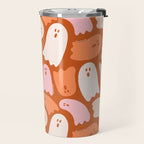 Ghost Print in Orange Travel Mug Gallery Image 2