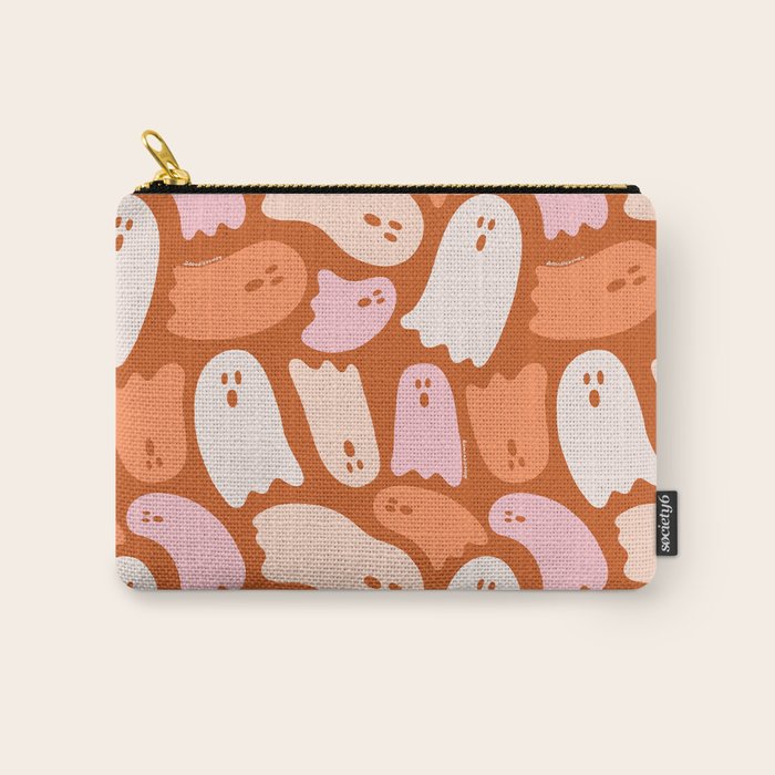 Ghost Print in Orange Carry All Pouch Gallery Image 1