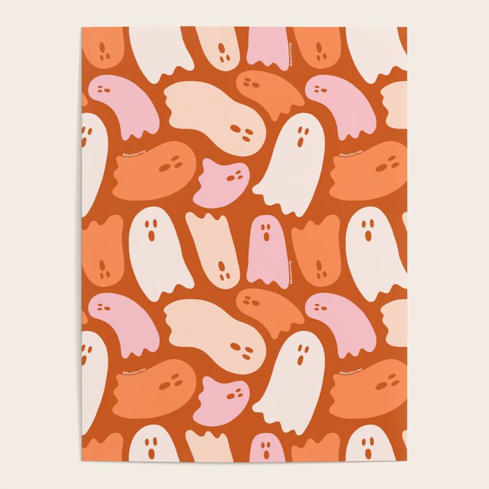 Ghost Print in Orange Poster Gallery Image 4