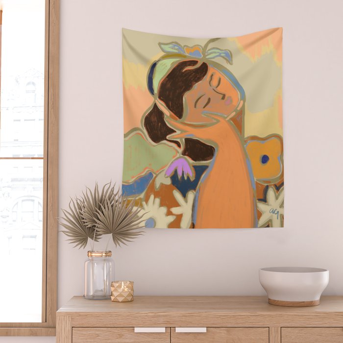 Woman at Peace  Wall Tapestry Gallery Image 2
