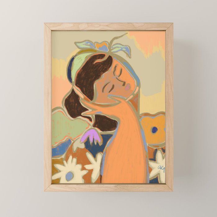 Woman at Peace  Mini Art Print Gallery Image 1