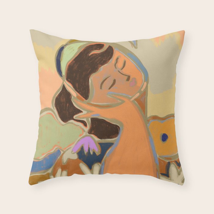 Woman at Peace  Throw Pillow Gallery Image 6