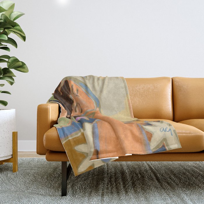 Woman at Peace  Throw Blanket Gallery Image 1