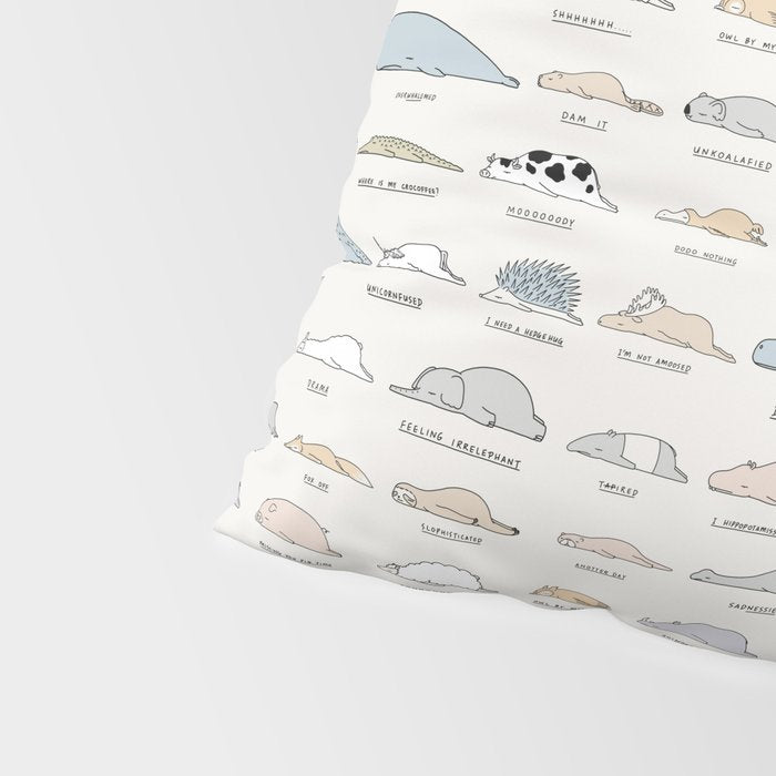 The Moody Animals (Colours) Pillow Sham Gallery Image 4