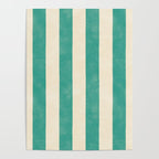 Cabana Stripe - teal and cream Poster Gallery Image 4