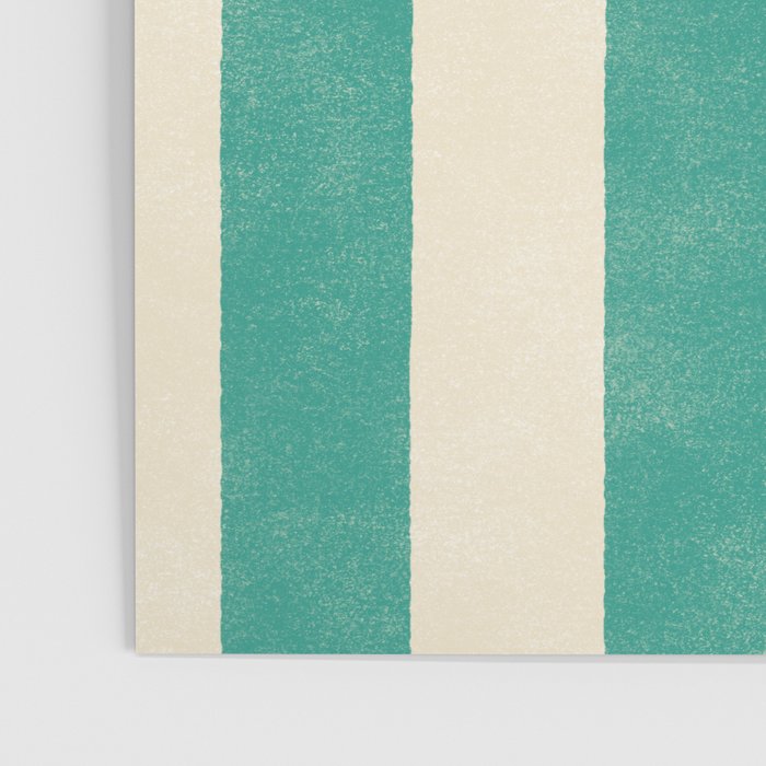 Cabana Stripe - teal and cream Poster Gallery Image 3