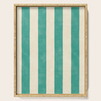 Cabana Stripe - teal and cream Serving Tray Gallery Image 1