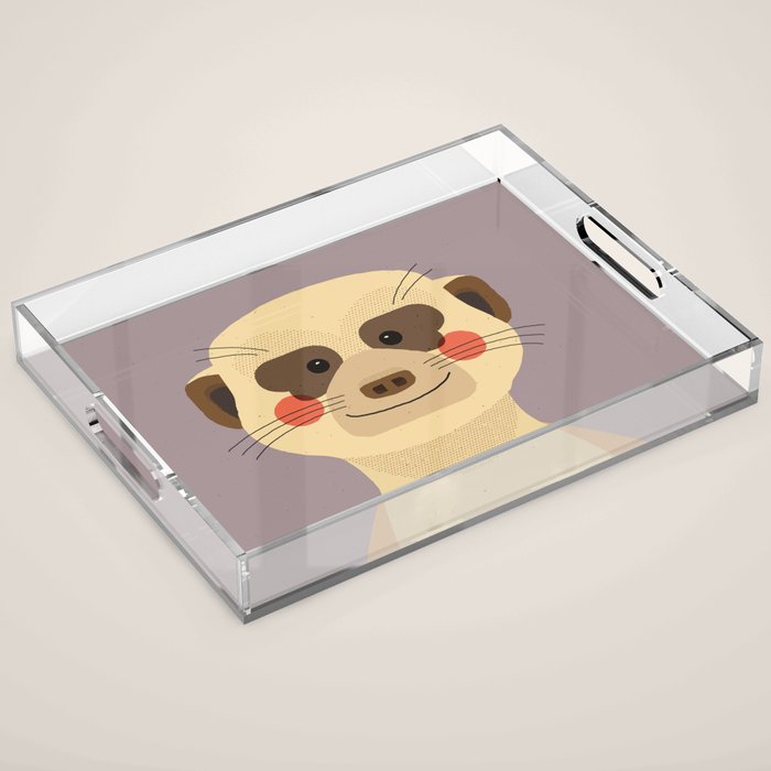 Meerkat, Animal Portrait Acrylic Tray Gallery Image 1