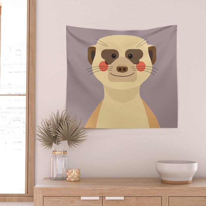 Meerkat, Animal Portrait Wall Tapestry Gallery Image 2