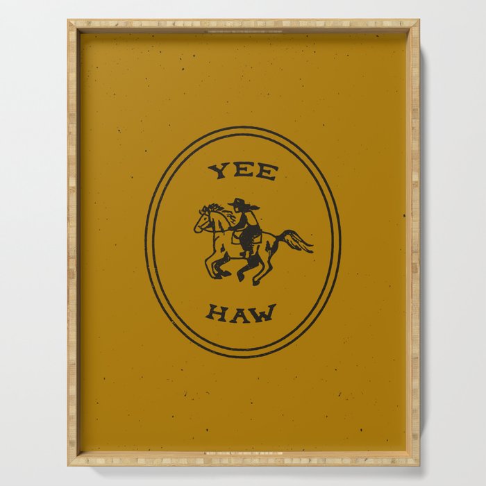 Yee Haw in Gold Serving Tray Gallery Image 1
