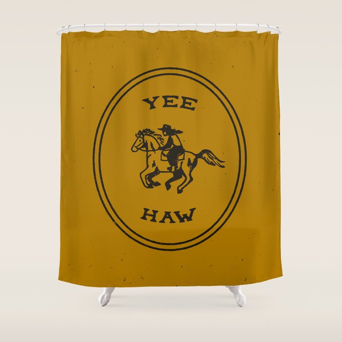 Yee Haw in Gold Shower Curtain Gallery Image 1