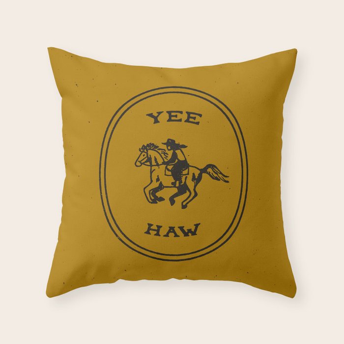 Yee Haw in Gold Throw Pillow Gallery Image 1
