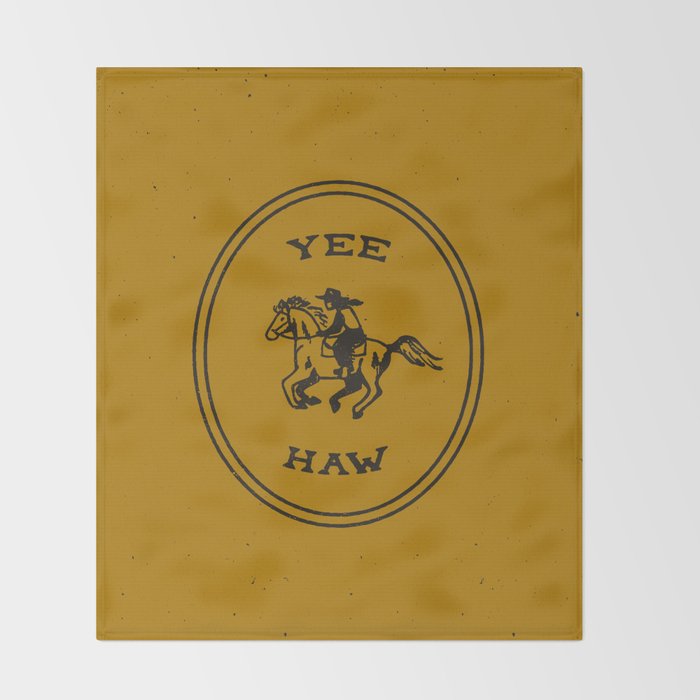 Yee Haw in Gold Throw Blanket Gallery Image 2