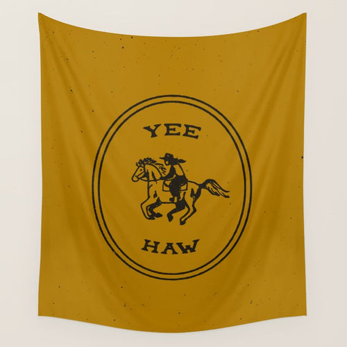 Yee Haw In Gold Wall Tapestry Gallery Image 4
