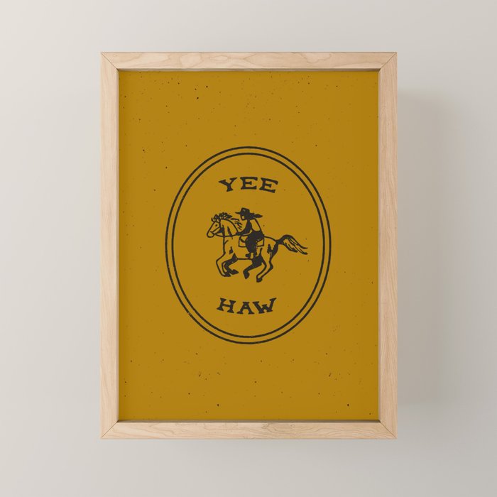 Yee Haw in Gold Mini Art Print Gallery Image 1