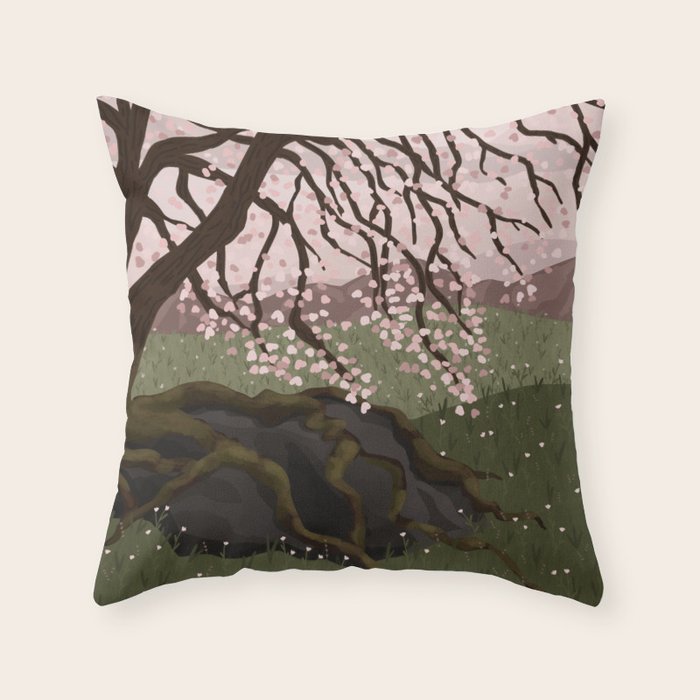 Almond Tree Throw Pillow Gallery Image 1