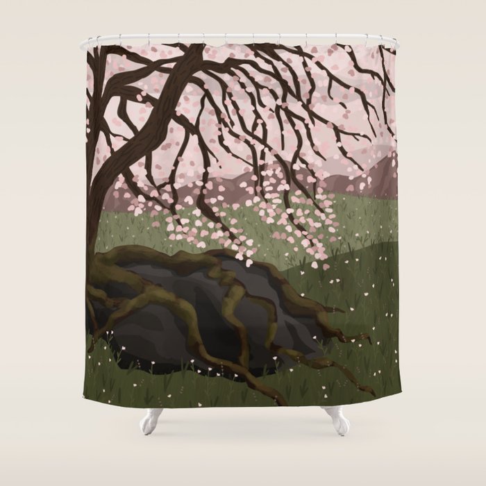 Almond Tree Shower Curtain Gallery Image 1
