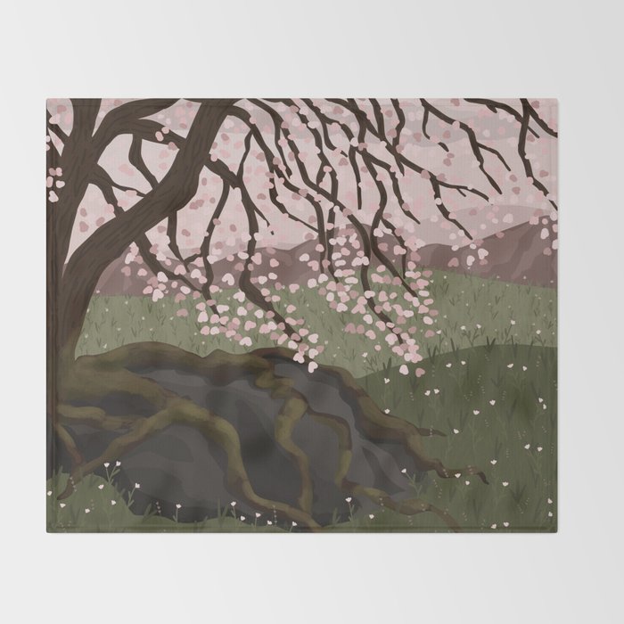 Almond Tree Throw Blanket Gallery Image 2