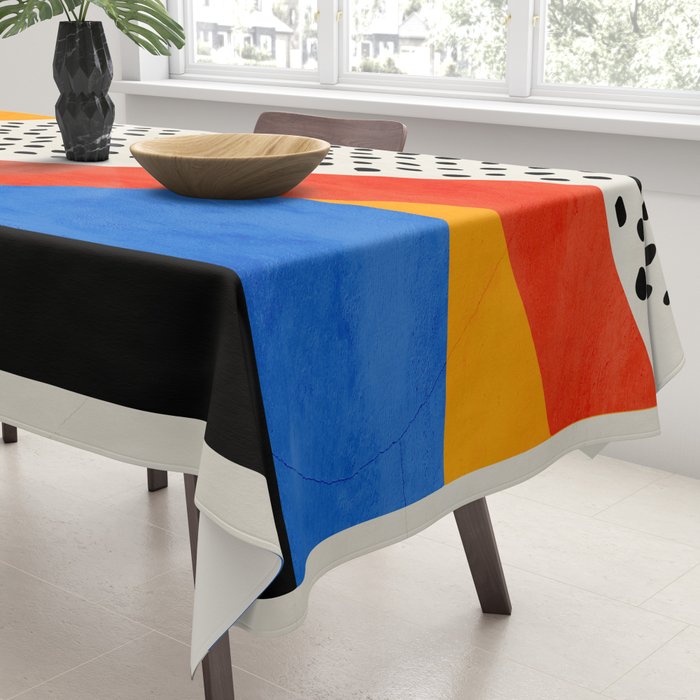 Mid Century Abstract Landscape Tablecloth Gallery Image 3