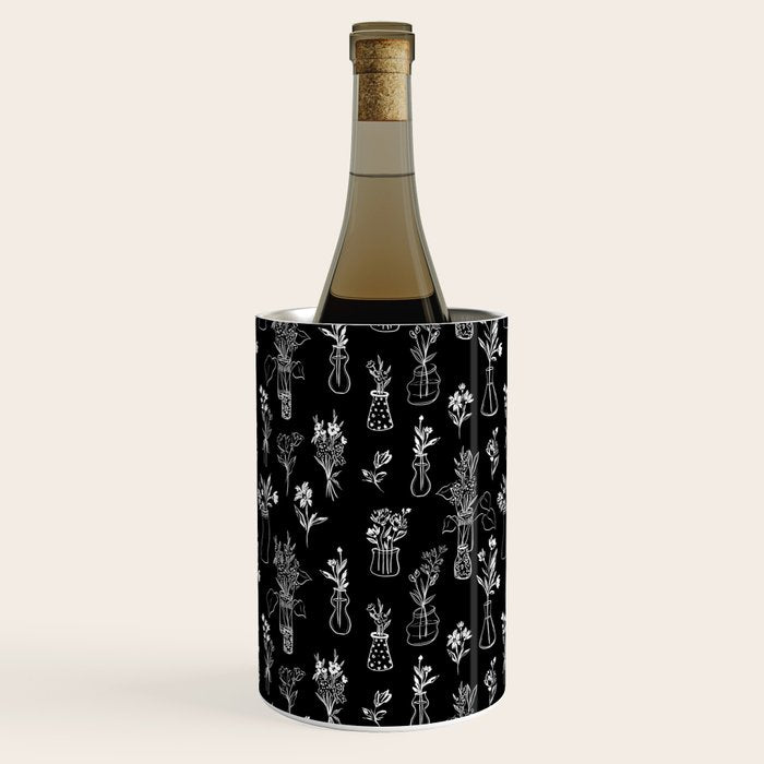 Wildflowers and vases in dark background Wine Chiller Gallery Image 2