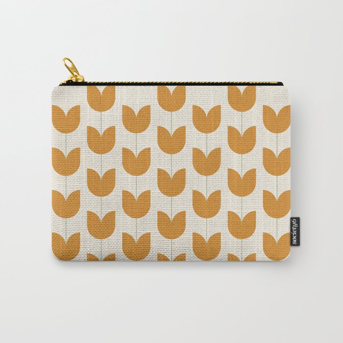 Spring Tulips V Orange Mid Century Flowers Carry All Pouch Gallery Image 1
