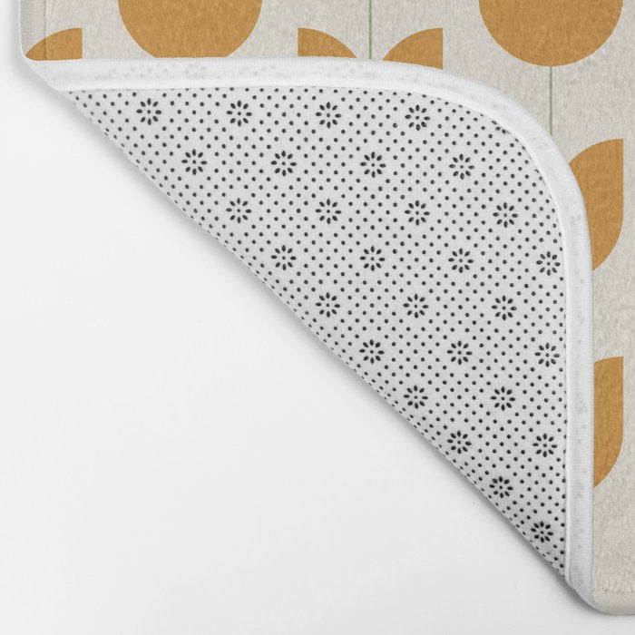Spring Tulips V Orange Mid Century Flowers Bath Mat Gallery Image 2