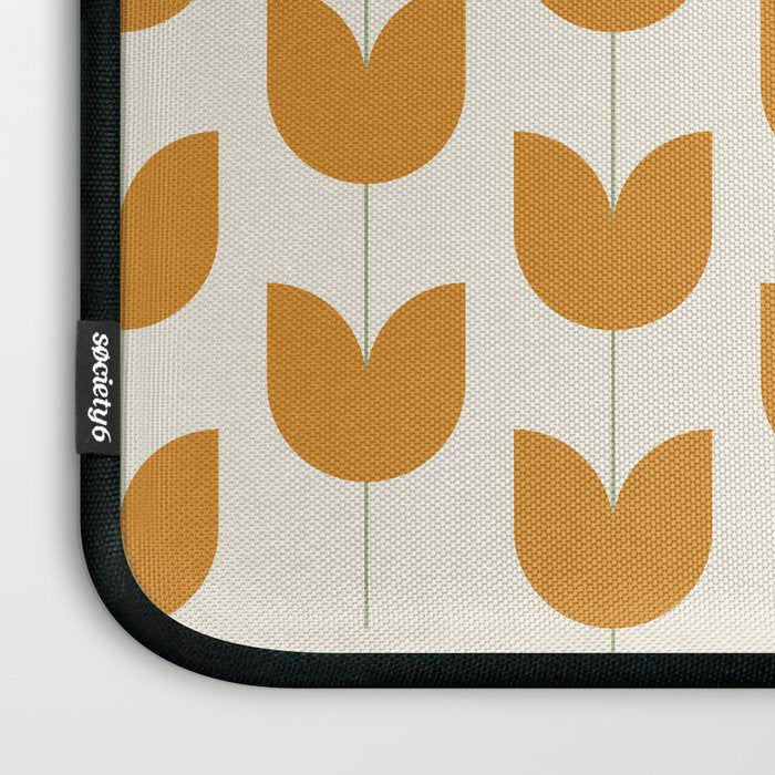 Spring Tulips V Orange Mid Century Flowers Laptop Sleeve Gallery Image 3