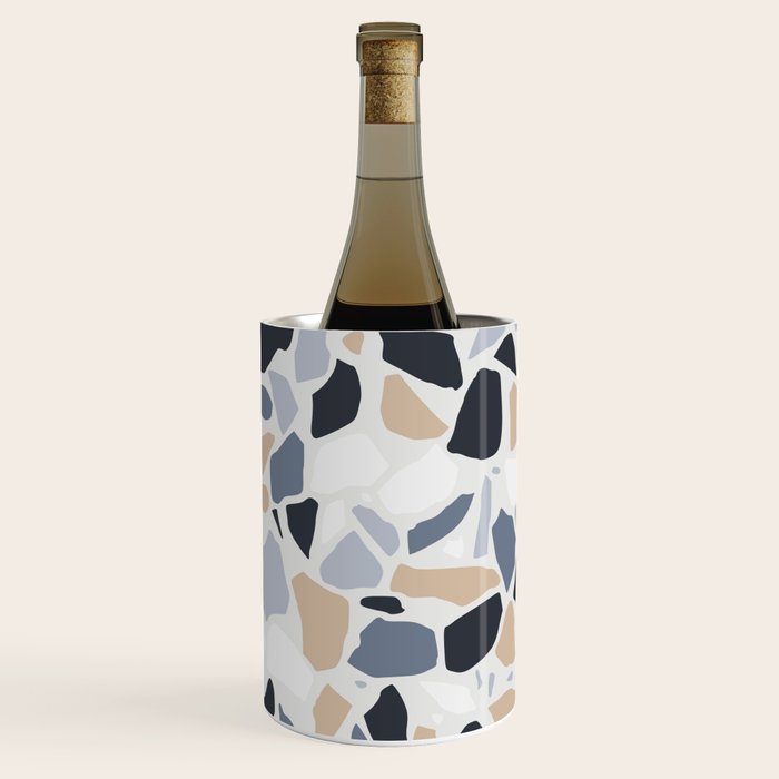 Terrazzo Mosaic Pattern, Gray and Neutral Wine Chiller Gallery Image 1
