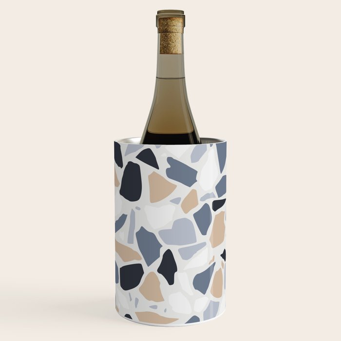 Terrazzo Mosaic Pattern, Gray and Neutral Wine Chiller Gallery Image 3