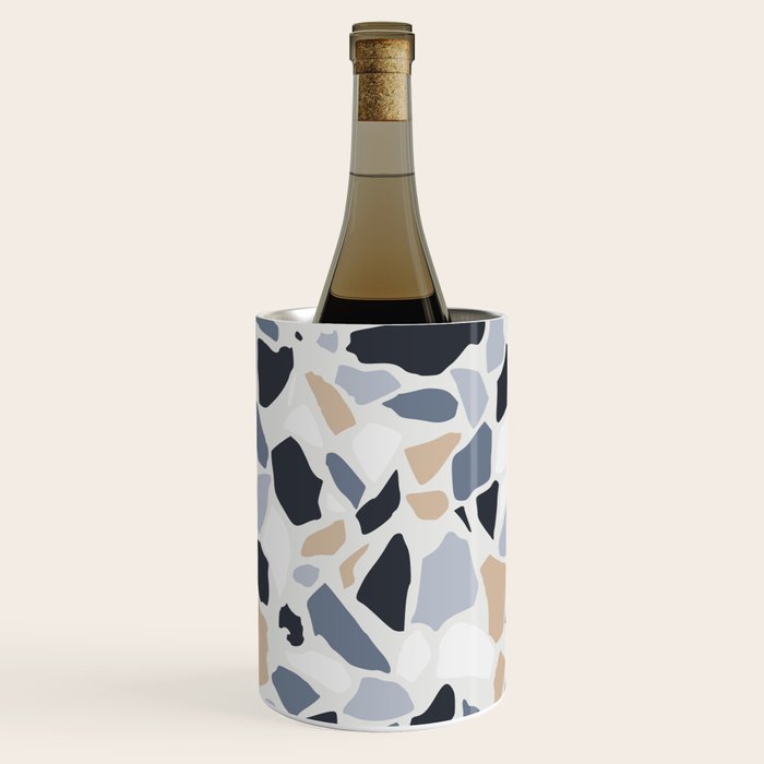 Terrazzo Mosaic Pattern, Gray and Neutral Wine Chiller Gallery Image 2