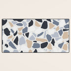Terrazzo Mosaic Pattern, Gray and Neutral Desk Mat Gallery Image 3