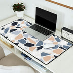 Terrazzo Mosaic Pattern, Gray and Neutral Desk Mat Gallery Image 2