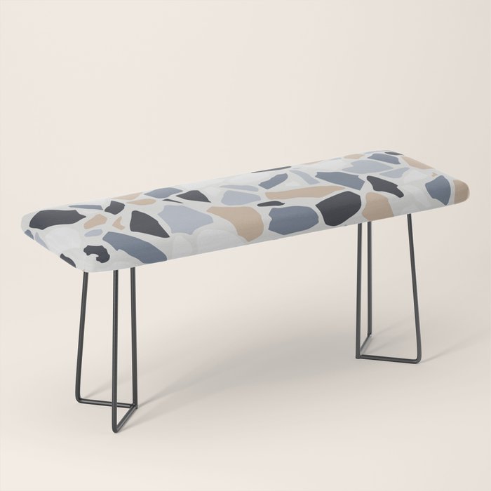 Terrazzo Mosaic Pattern, Gray and Neutral Bench Gallery Image 1