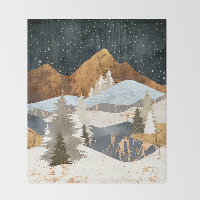 Winter Stars Throw Blanket Gallery Image 2