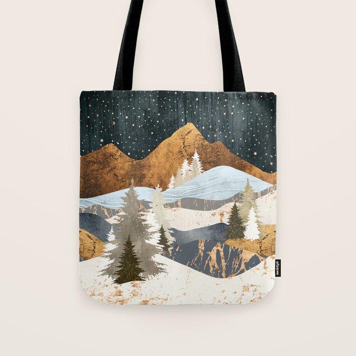 Winter Stars Tote Bag Gallery Image 1