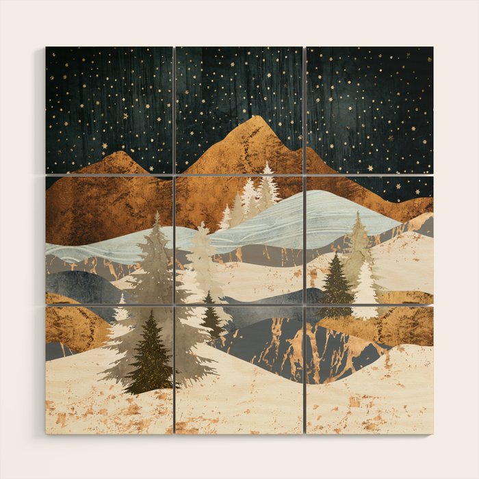Winter Stars Wood Wall Art Gallery Image 1
