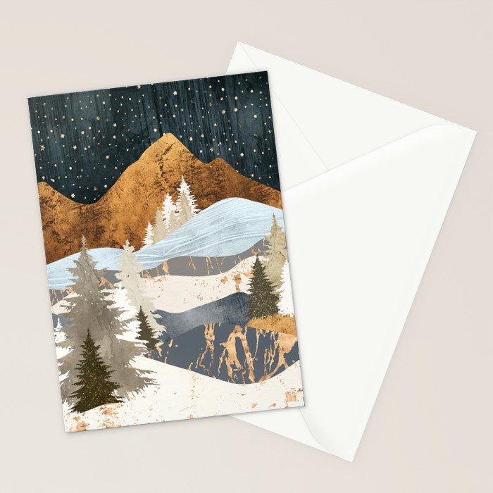 Winter Stars Stationery Card Gallery Image 2