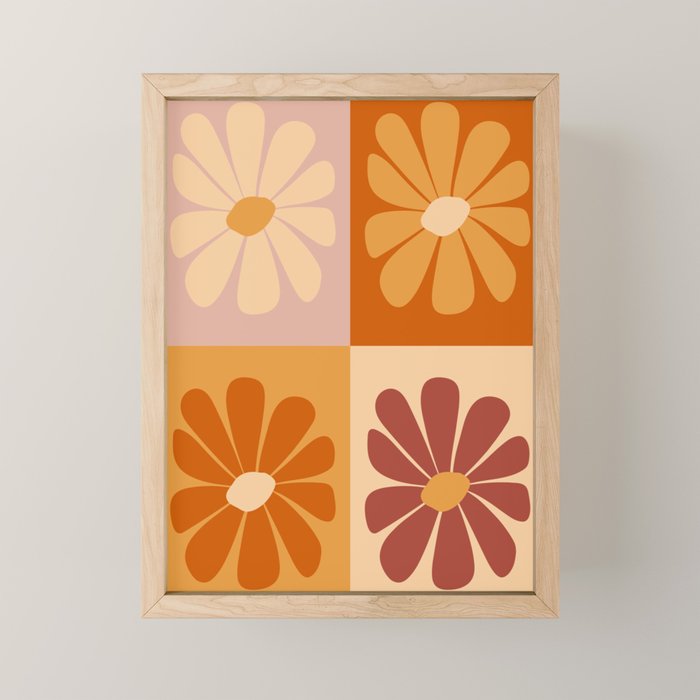 70's Daisy Bloom  Mini Art Print Gallery Image 1