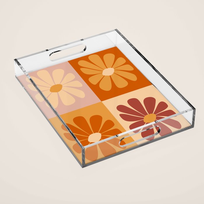 70's Daisy Bloom  Acrylic Tray Gallery Image 1