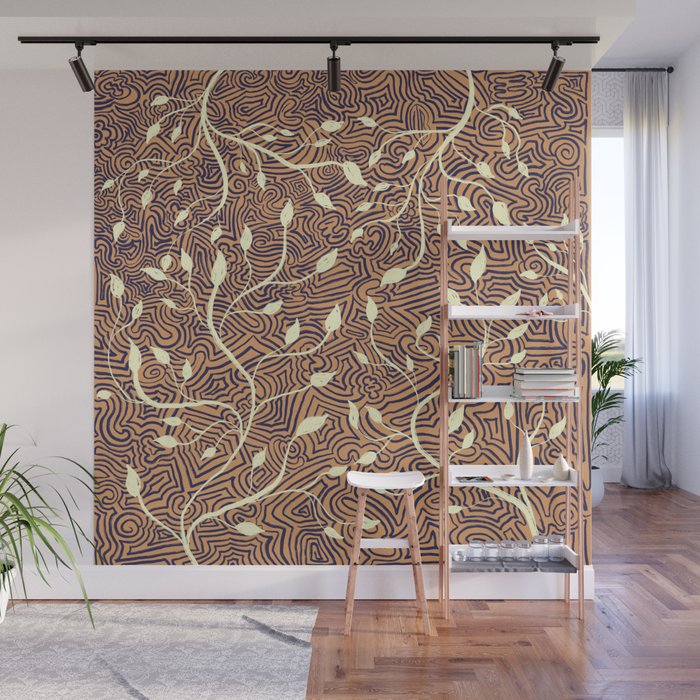 Classic Woodland Vines in Brown  Wall Mural Gallery Image 1