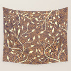 Classic Woodland Vines in Brown  Wall Tapestry Gallery Image 4