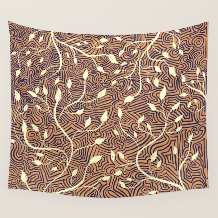 Classic Woodland Vines in Brown  Wall Tapestry Gallery Image 4