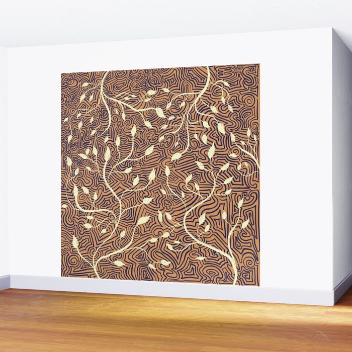 Classic Woodland Vines in Brown  Wall Mural Gallery Image 2