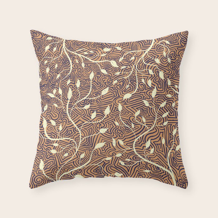 Classic Woodland Vines in Brown  Throw Pillow Gallery Image 6